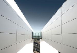 Building facade covered with Equitone Pictura fiber cement panels