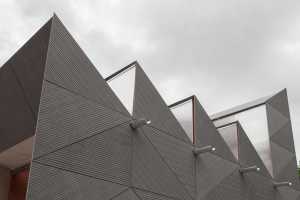 Building facade covered with Linea Equitone fiber cement panels