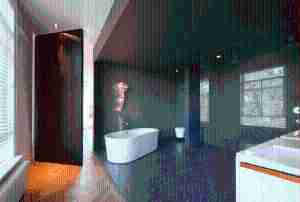 Full height bathroom door with System One compact hinge for Fritsjurgens pivot doors