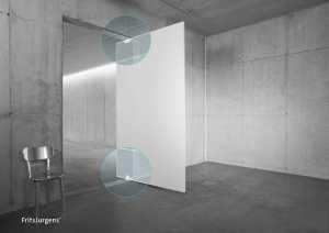 Render with a view on the two System One Fritsjurgens hinges
