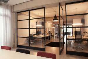 Fritsjurgens double-leaf door with retractable hinge rotating on vertical axis