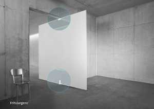 Render with a view on the two hinges with 360 System 3 swing doors