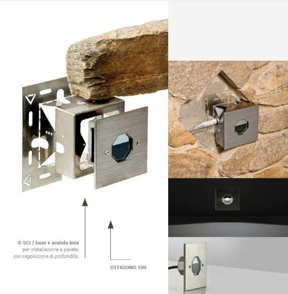 Sistema di illuminazione per facciate in pietra Geopietra