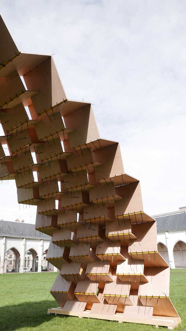 installazione arco pannelli modulari compensato