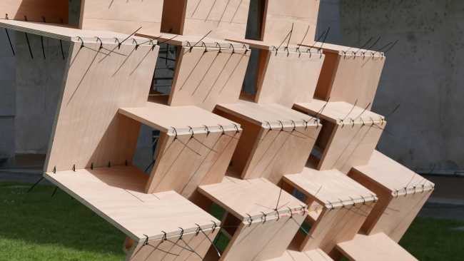incastro pannelli modulari in compensato arco