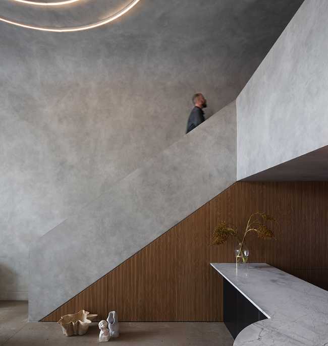 concrete walls and stairs