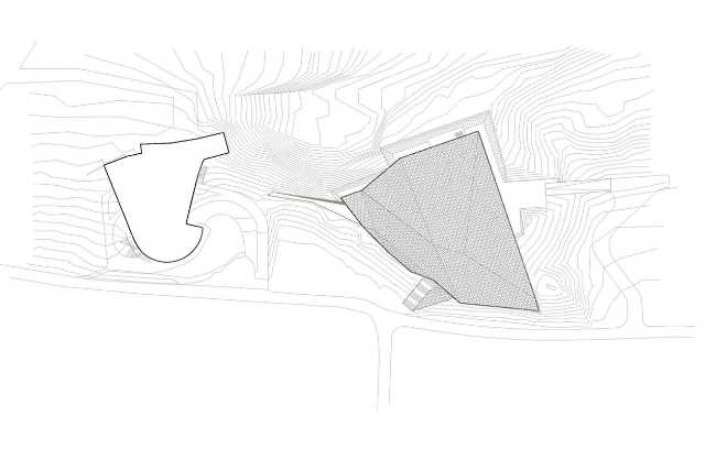 Planimetria dall'alto di un edificio contemporaneo