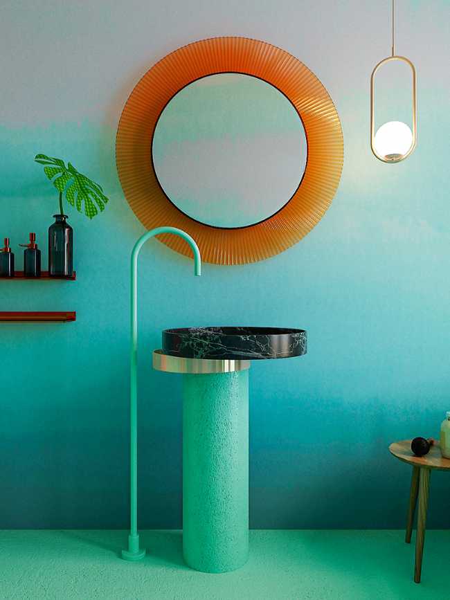 bagno pavimento e sanitari verde