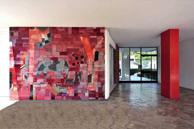 sede olivetti ivrea interno murales