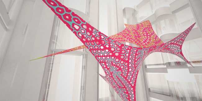 Aluminum colored leather between art and architecture