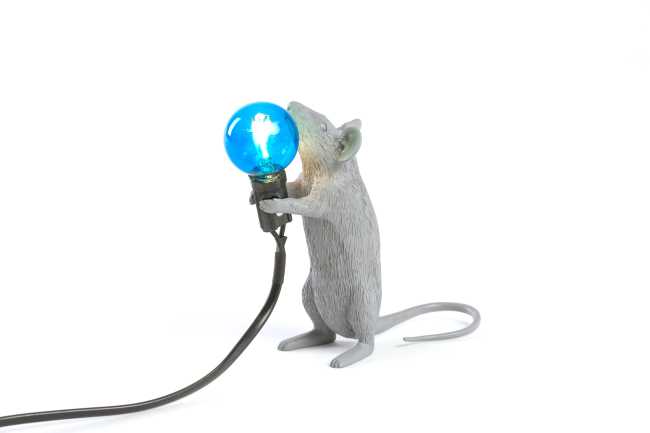 Topino con lampadina blu