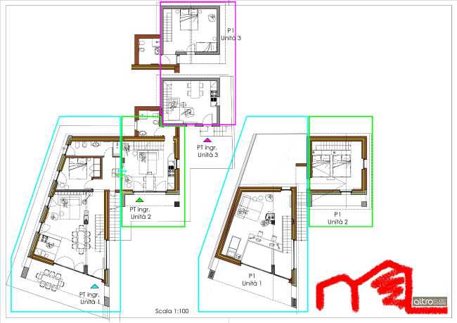 Planimetria dell'architettura del cottage