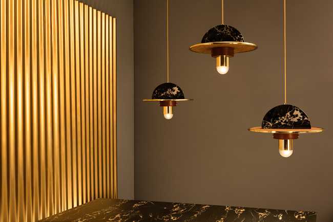 lampade sospese metallo oro