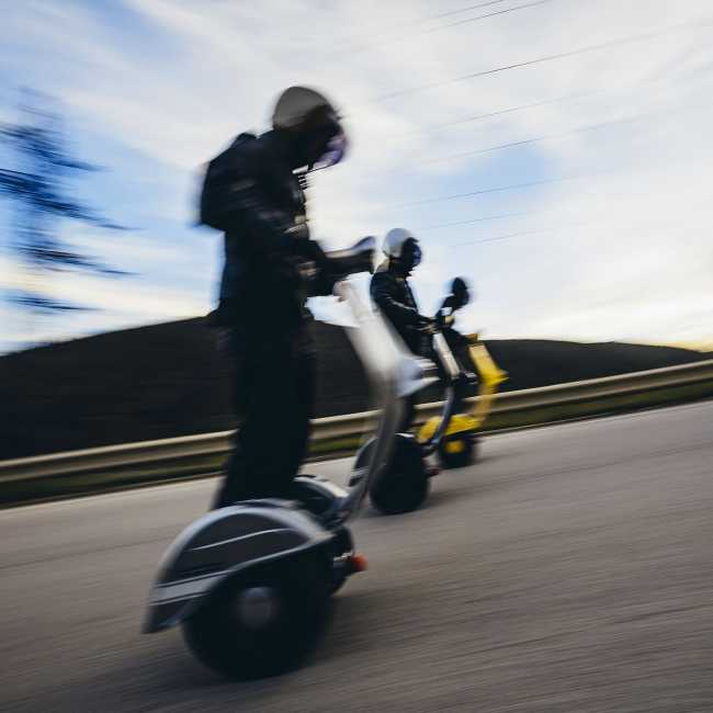 Zero scooter on the road