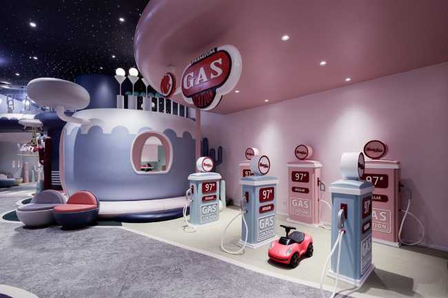miniature city miniature gas station