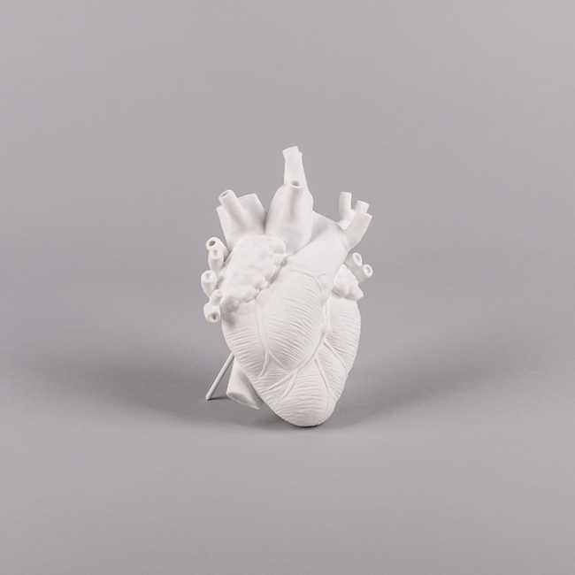 cuore porcellana porta fiori da tavola bianco