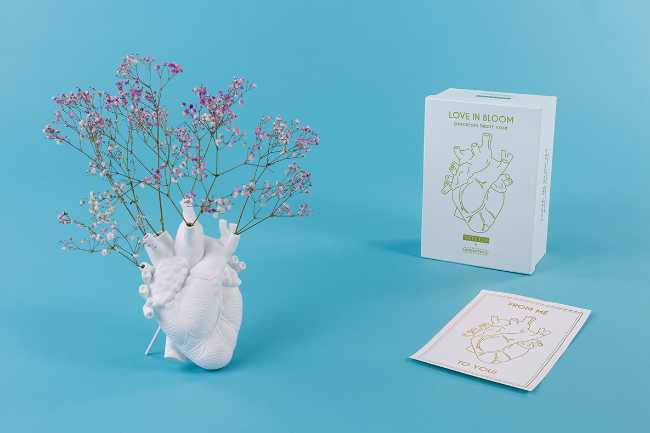 cuore porcellana porta fiori