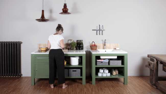 Cocina integral verde