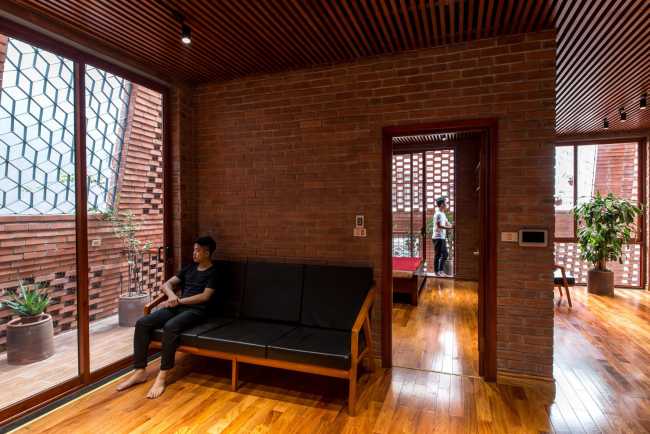 Apartamento abierto de ladrillo rojo