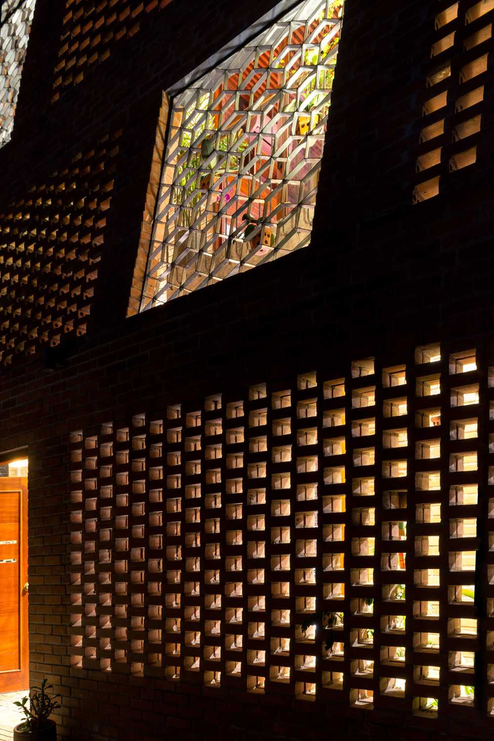 Interior of a red brick house