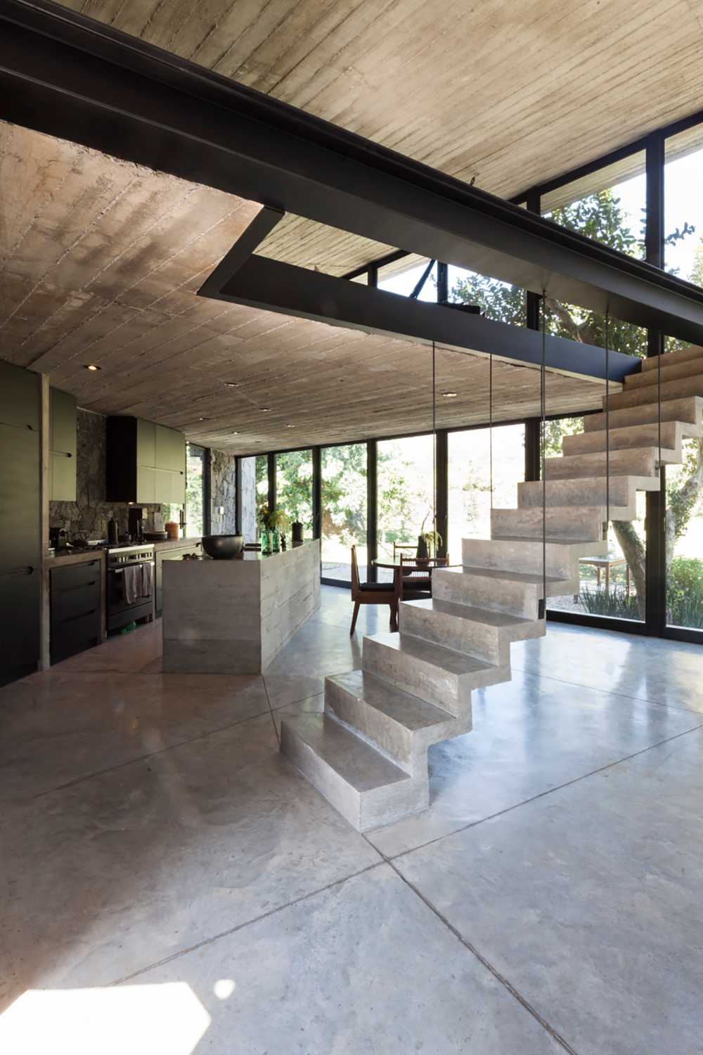 Internal staircase in concrete
