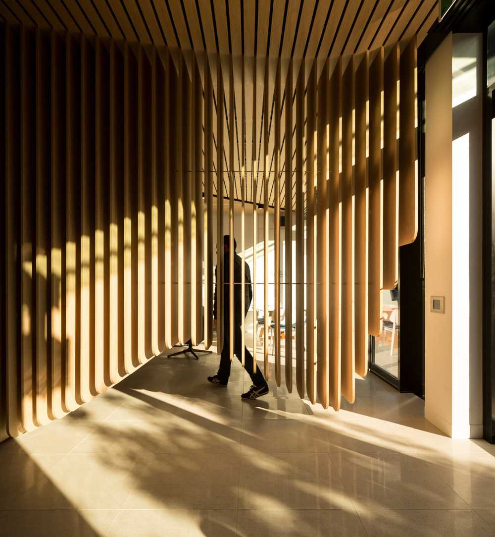 Interior wooden design for a dental clinic