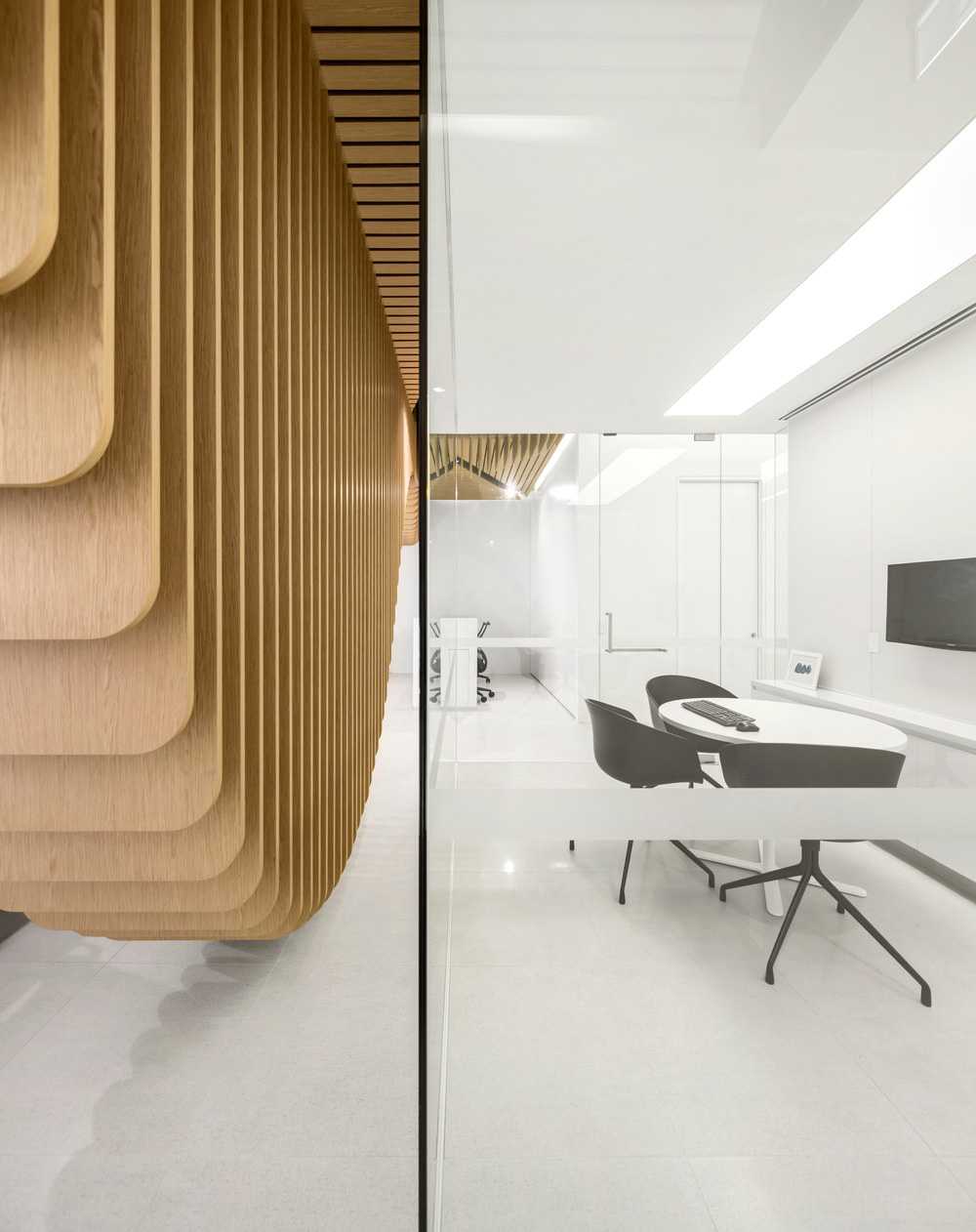 Interior wooden design for a dental clinic