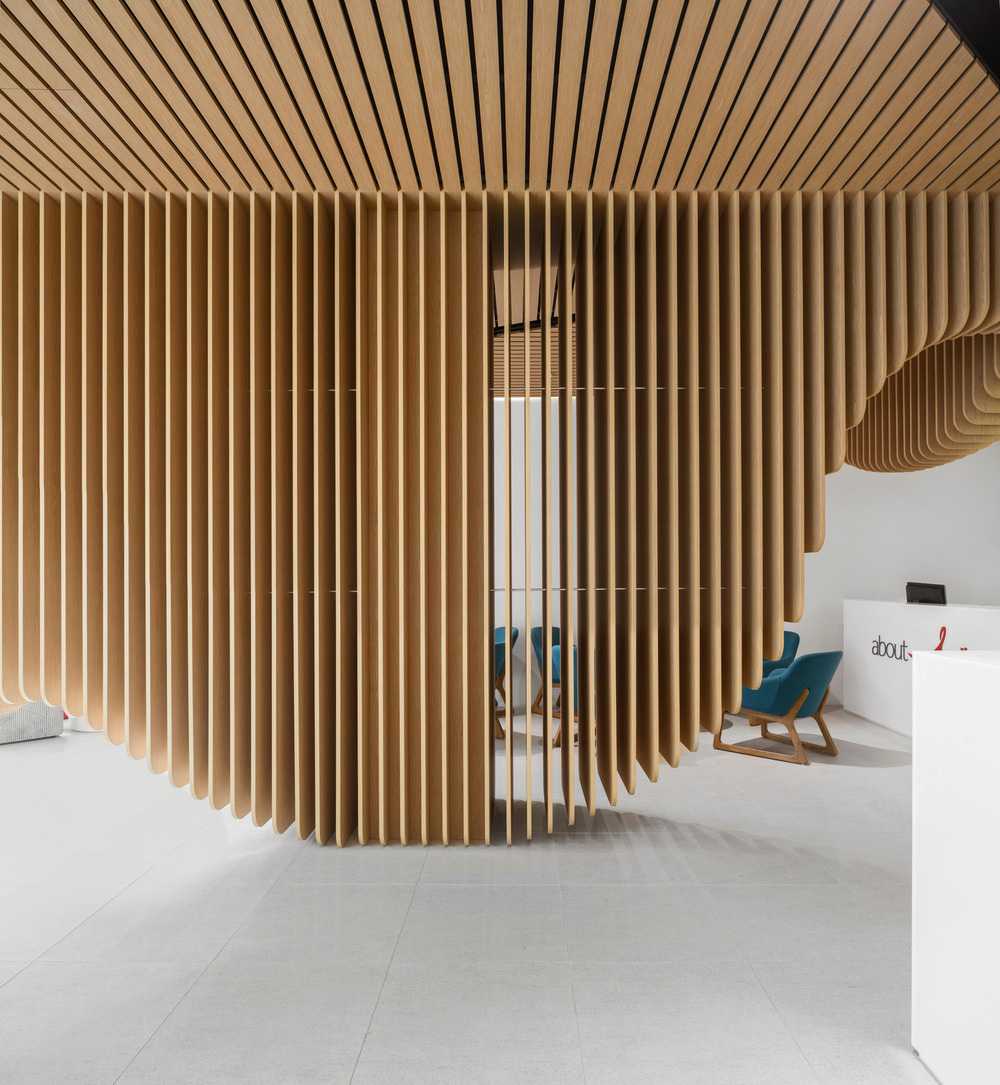 Interior wooden design for a dental clinic