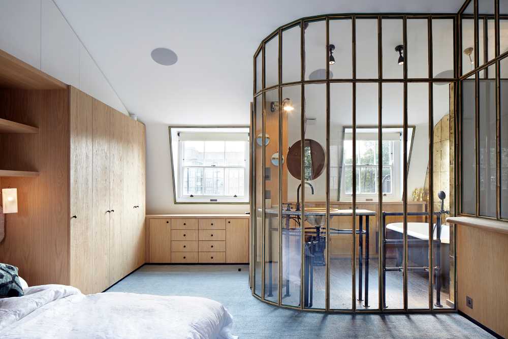 Internal glass and wood partition