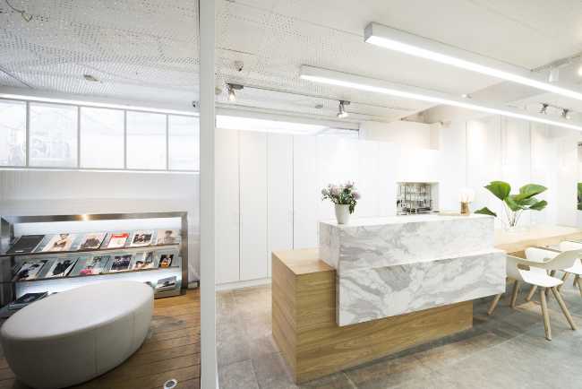 Marble and wood interior design