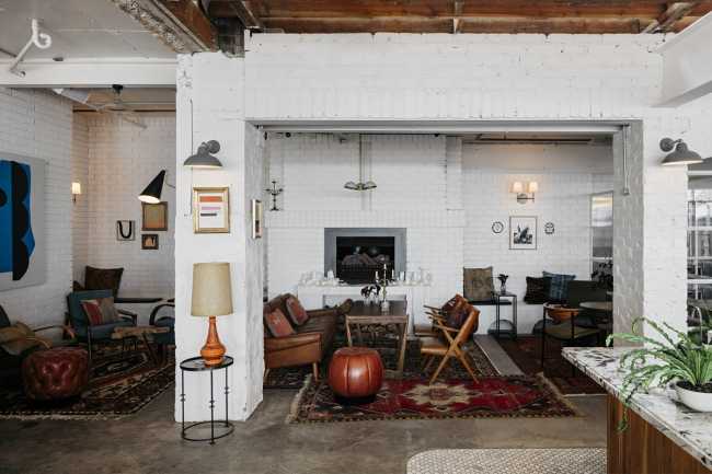 Redeveloped motel relaxation area