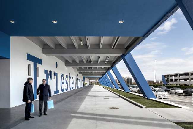Trieste airport colored with visible structure
