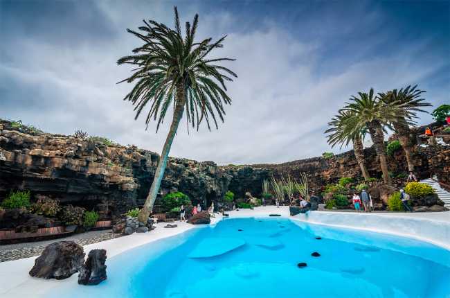 Piscina nella natura e tra le palme