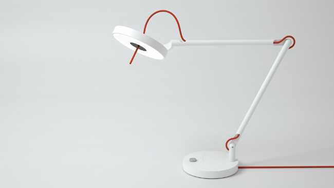 table lamp led aluminum lacquered white