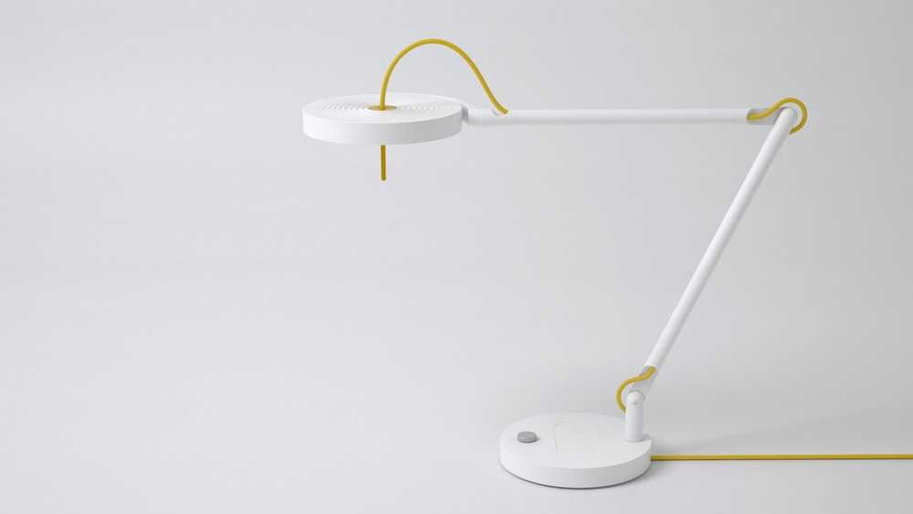 white lacquered aluminium table lamp