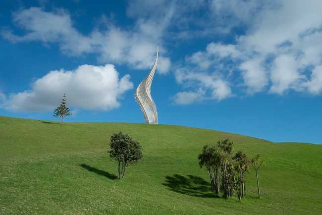 Escultura curvilínea en Nueva Zelanda