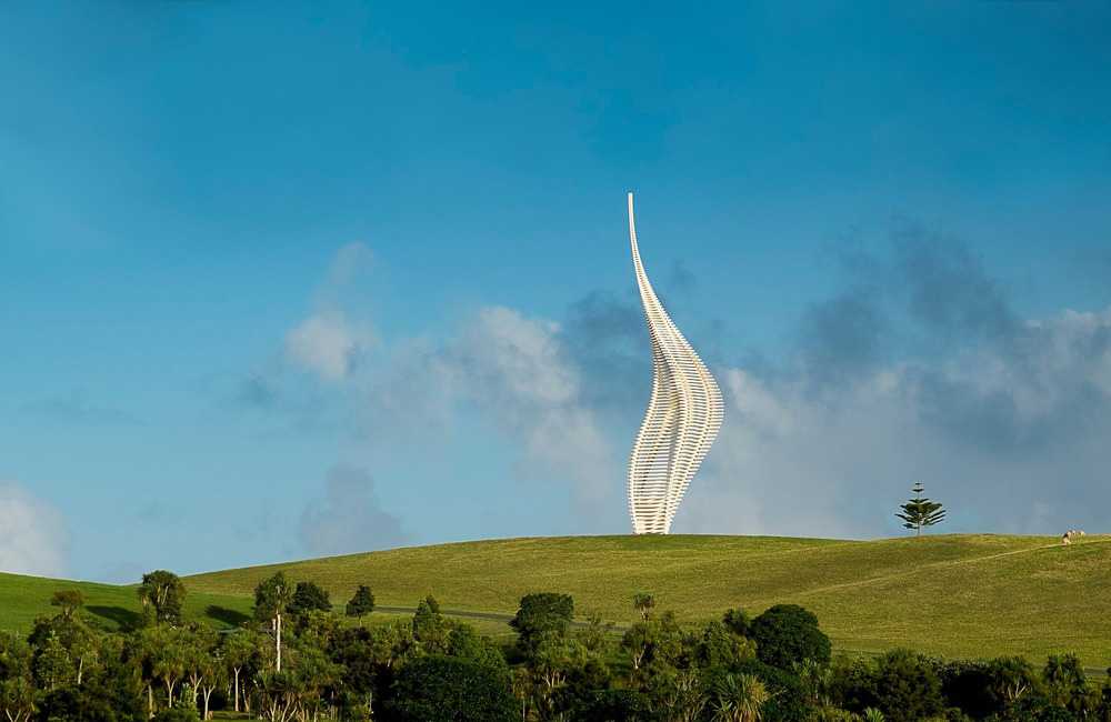 Escultura curvilínea en Nueva Zelanda