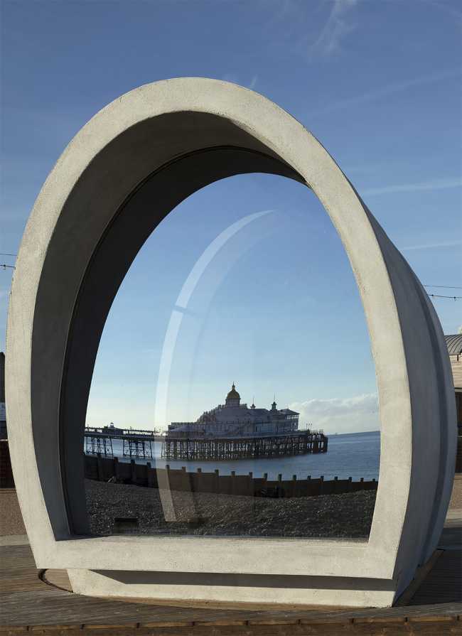 glass window beach shed
