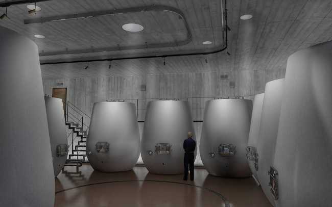 tuscan cellars inside concrete structure