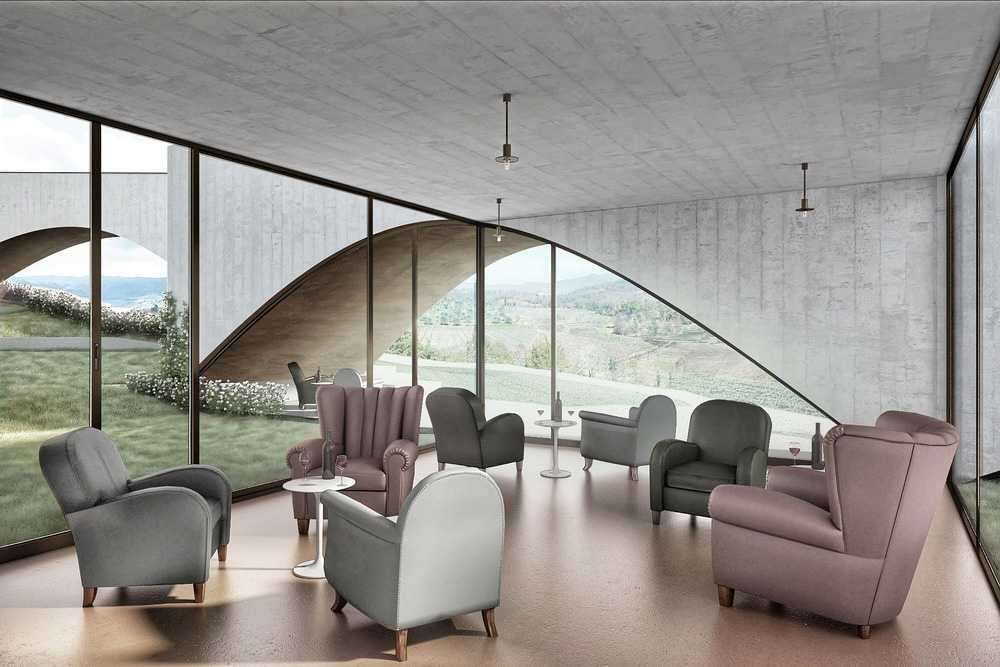 rivestimento pietra ingresso cantine toscana