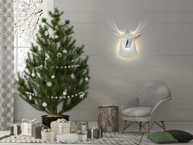 lampada parete arredo testa cervo