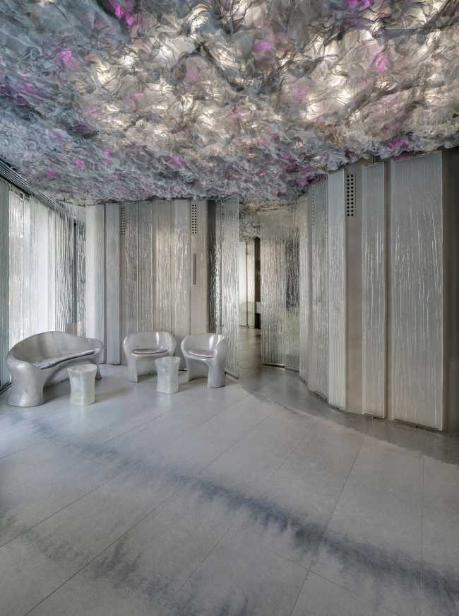 restaurant design custom slabs ceiling covering