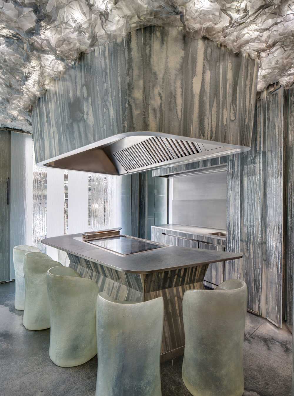 restaurant design custom slabs wall tiles