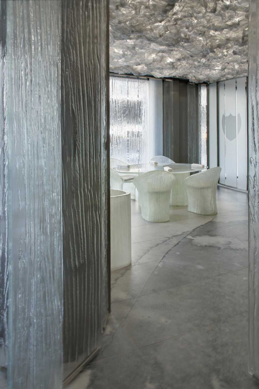 restaurant design custom slabs wall tiles