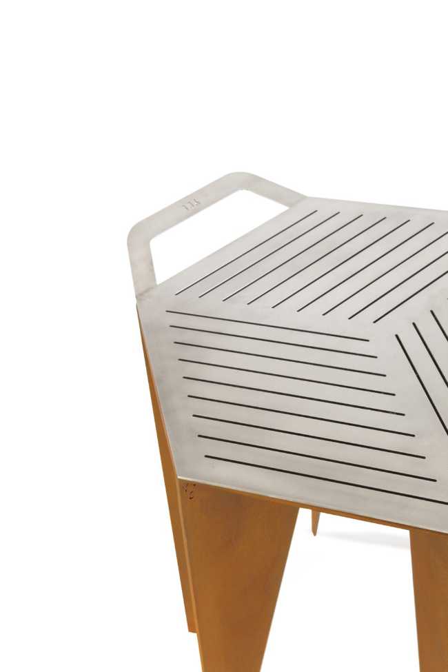 braciere arredo esterno outdoor design metallo corten