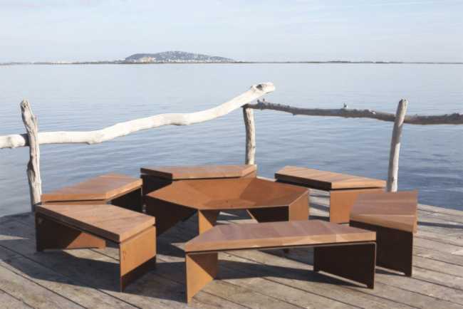 braciere arredo esterno outdoor design metallo corten