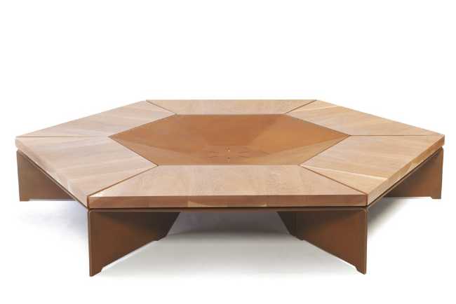 braciere arredo esterno outdoor design metallo corten