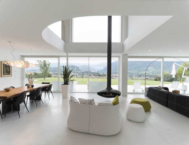 villa bianco camera da letto travi living