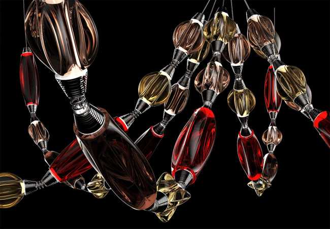 pendenti luce led vetri colorati