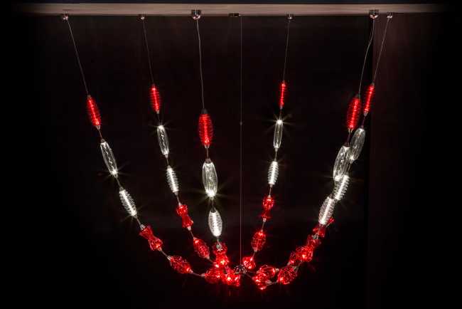 luce a sospensione vetri colorati